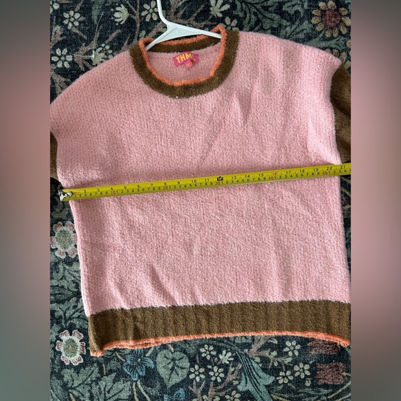 THML Pink and Brown Crew Neck Sweater - Picture 6 of 6